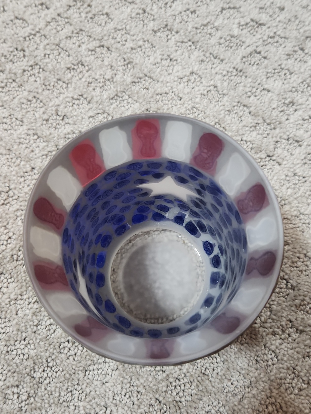 Patriotic Americana Mosaic Glass Votive Holder - Red, White & Blue - Picture 5 of 10